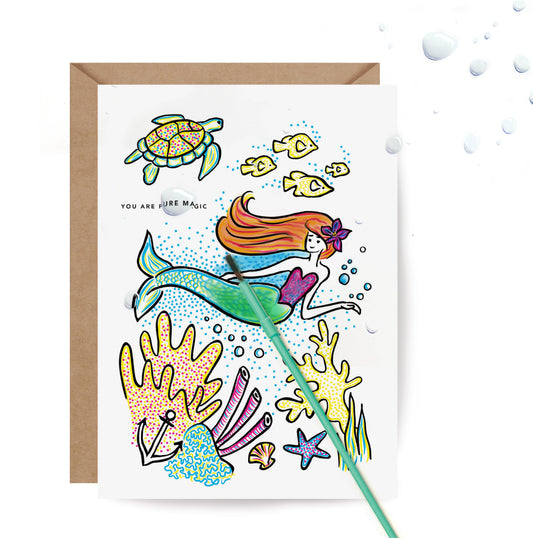 Paint With Water Card - Mermaid