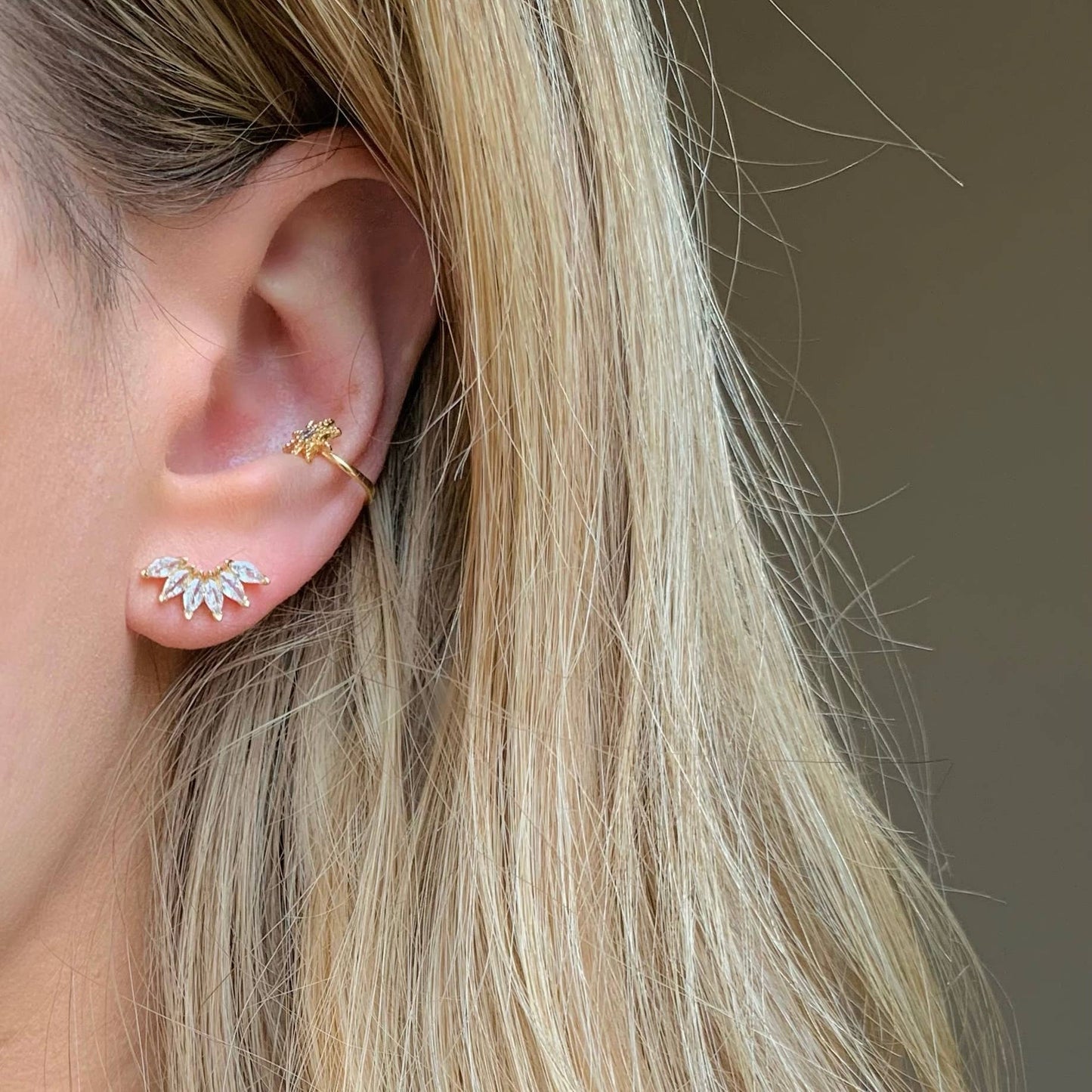 FAN GIRL | crystal stud earrings | marquise diamond studs