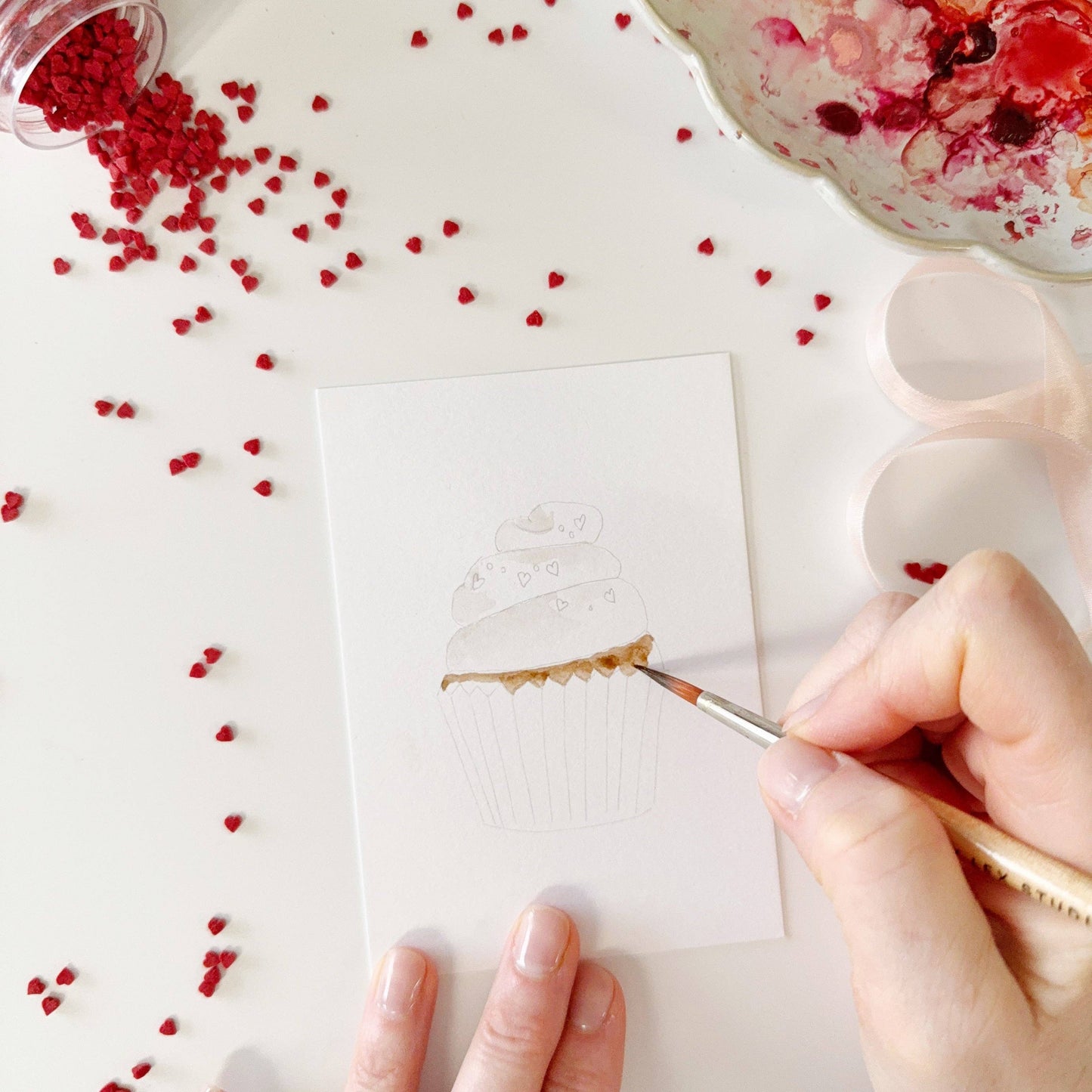 Paintable Watercolor Valentines