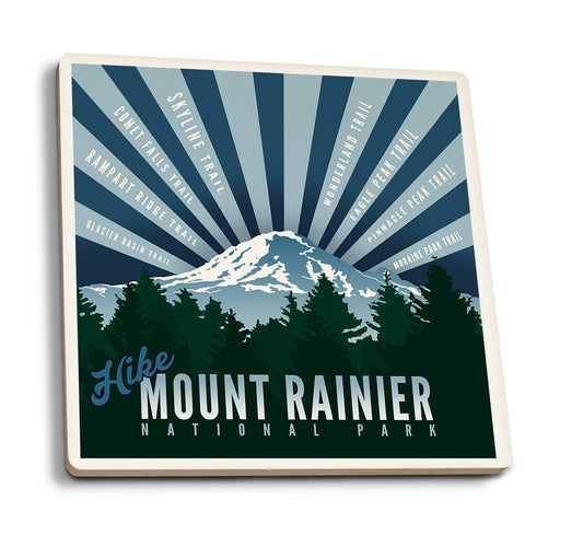 CERAMIC COASTER Hike Mt. Rainier