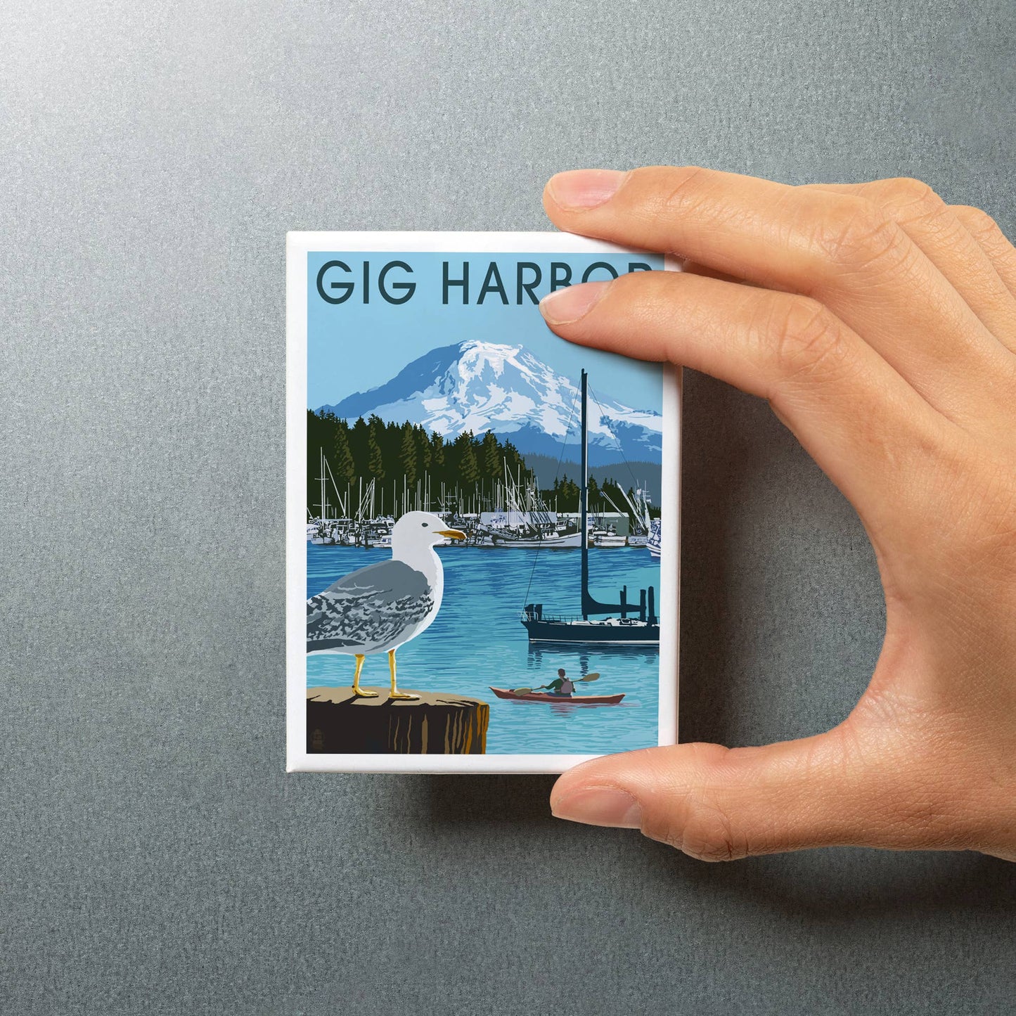 Gig Harbor Marina Magnet - 2.5" x 3.5"