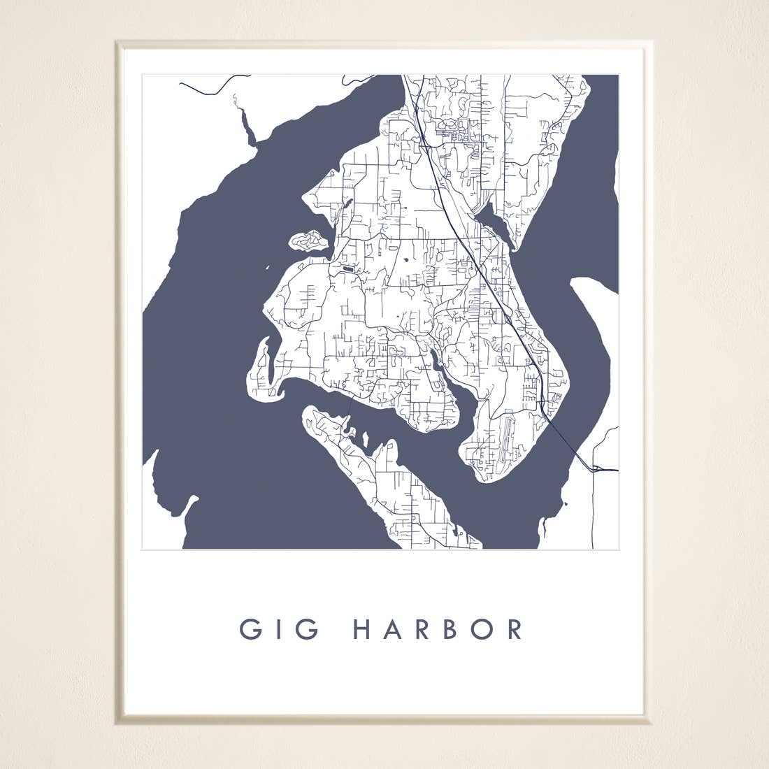 Gig Harbor Washington Blueprint Map 11 x 14