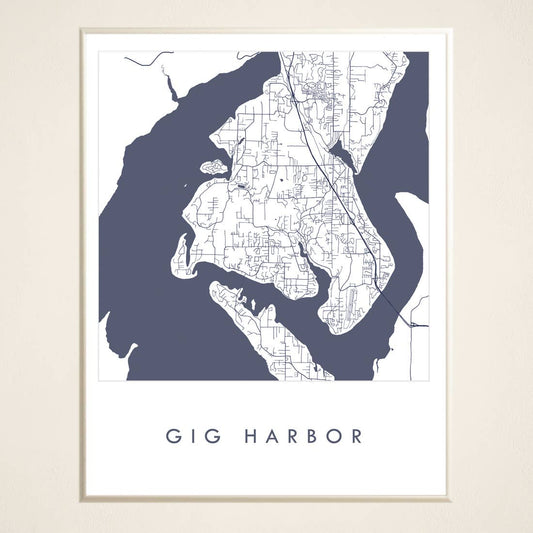 Gig Harbor Washington Blueprint Map 11 x 14