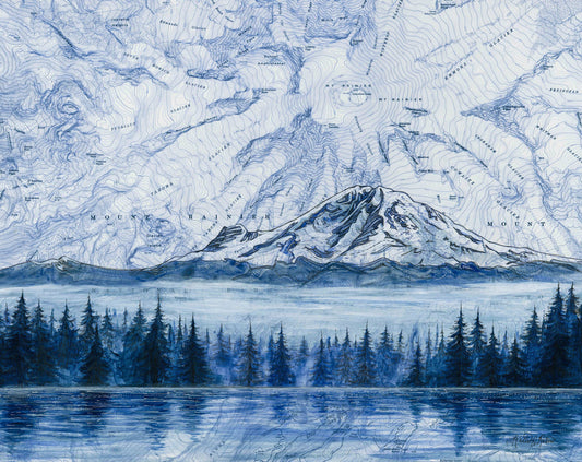 Mt Rainier Morning, Rainier National Park Matted Print: Medium