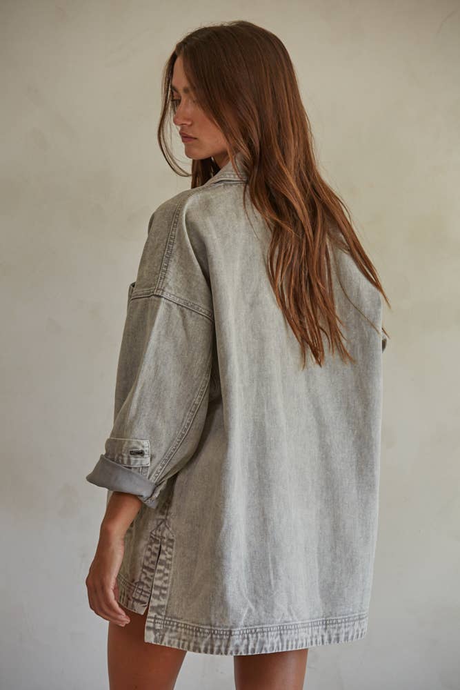 Woven Cotton Washed Denim Jacket