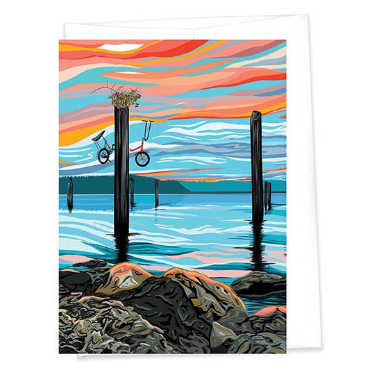 Bike - Rose Pedal - Beach Greeting Card (2 Sizes): A7