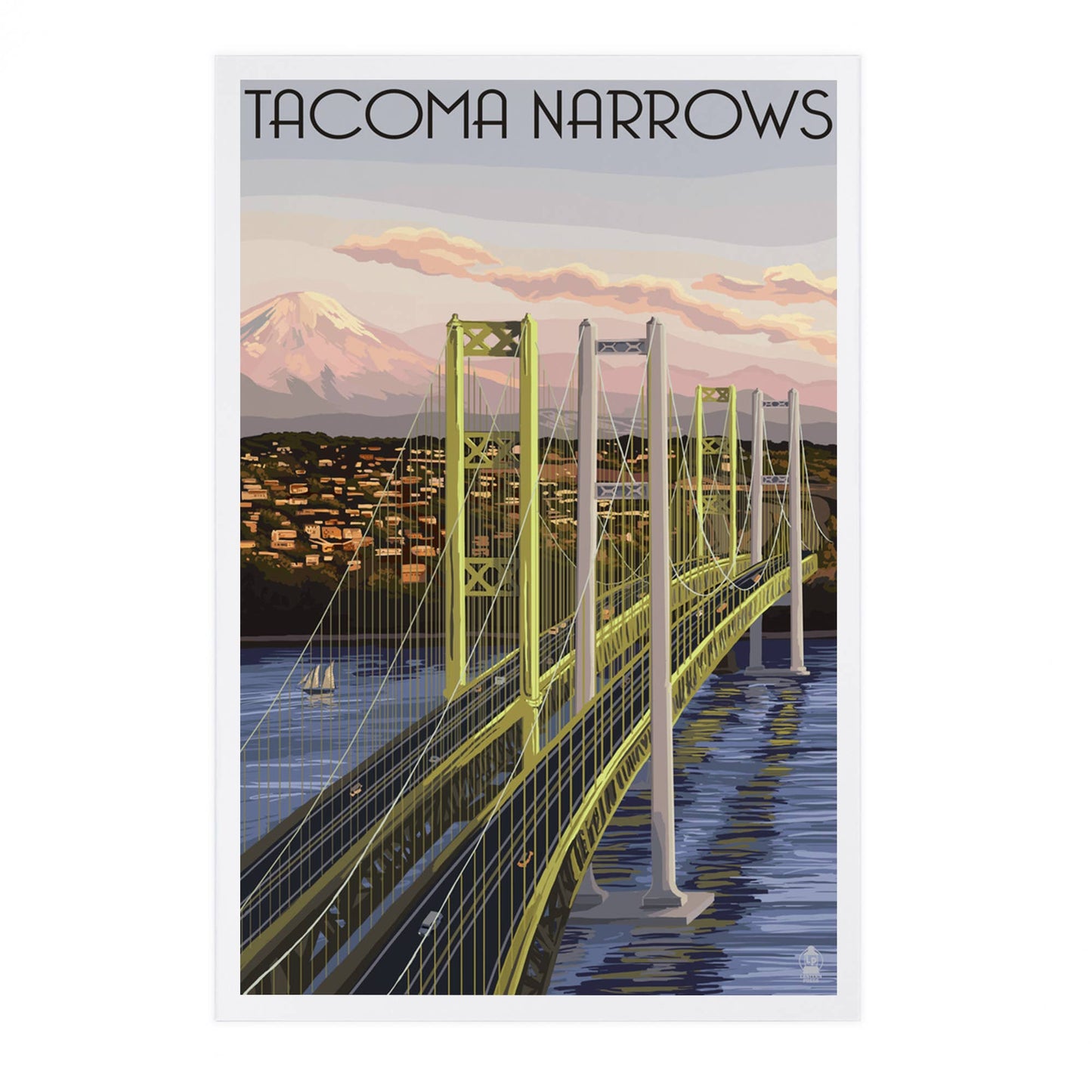 PREMIUM POSTCARDS Tacoma, Washington Narrows Bridge Rainier