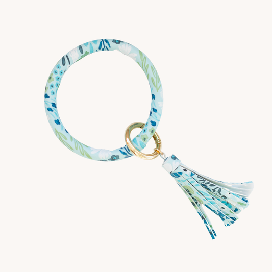 Waterfall Floral Circle Wristlet Keyring