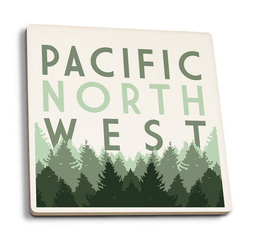 CERAMIC COASTER Pacific Northwest Pine Trees
