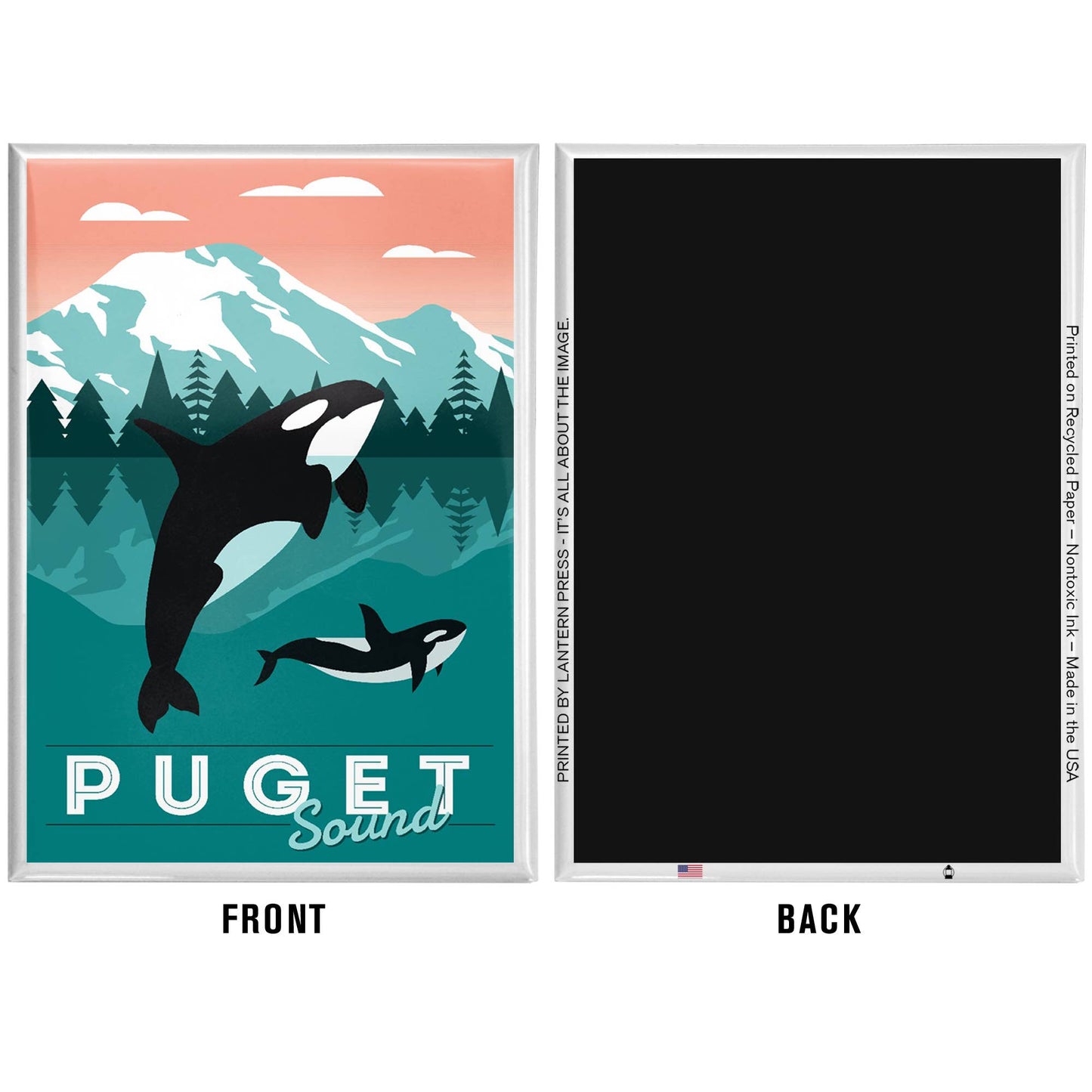 Puget Sound, Orca Whale & Calf: Magnet