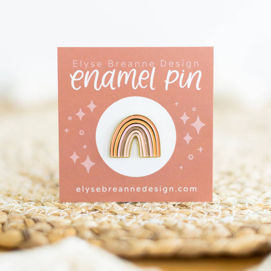 Pink Rainbow Enamel Pin 1x1in.
