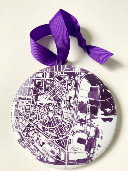 UW Campus Map Ornament