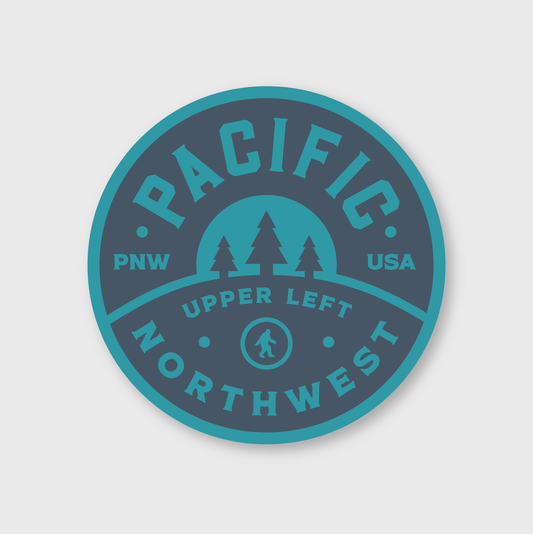 PNW Retro Circle Sticker