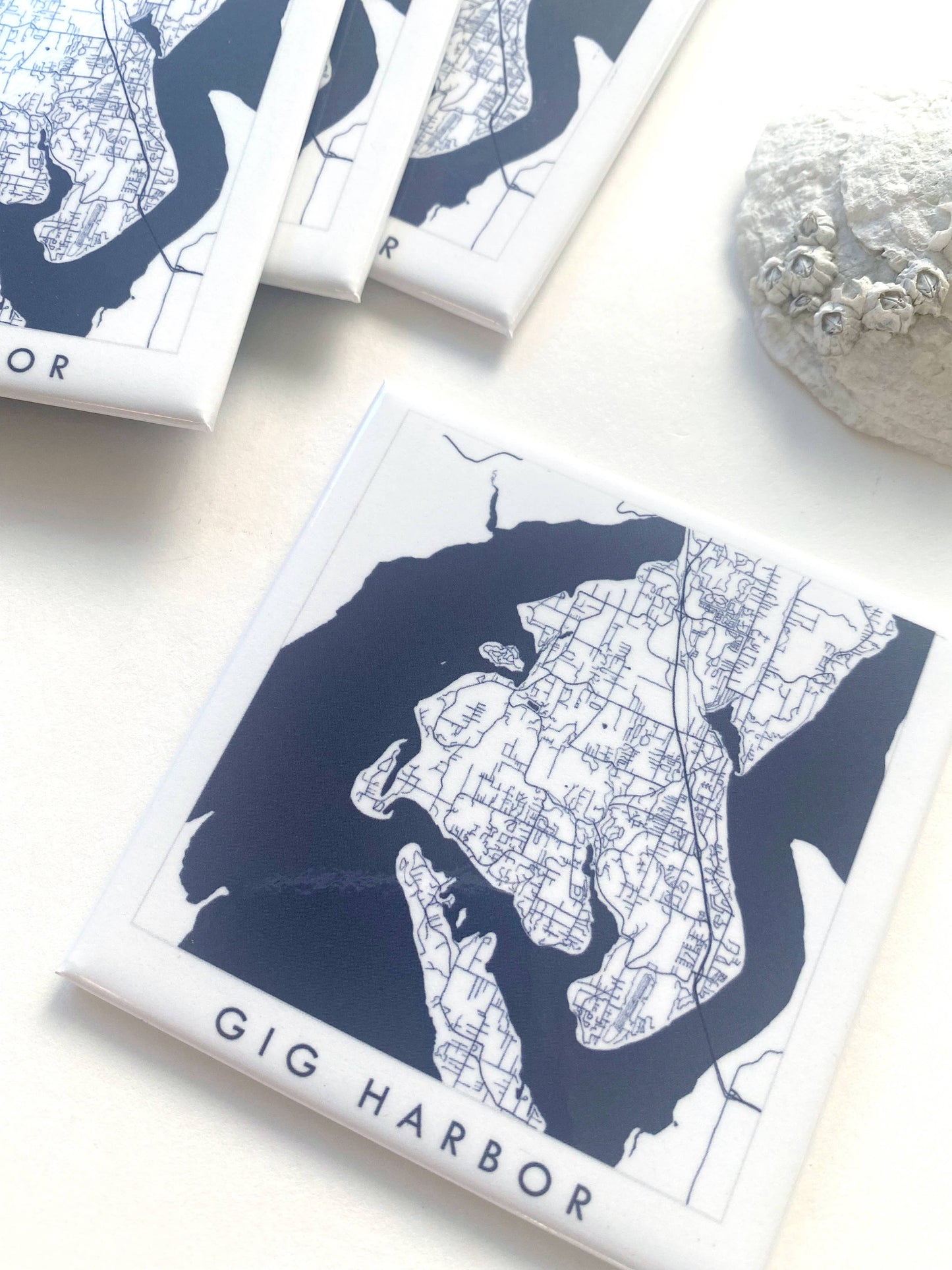 GIG HARBOR Washington "Blueprint" Map - Metal Magnet