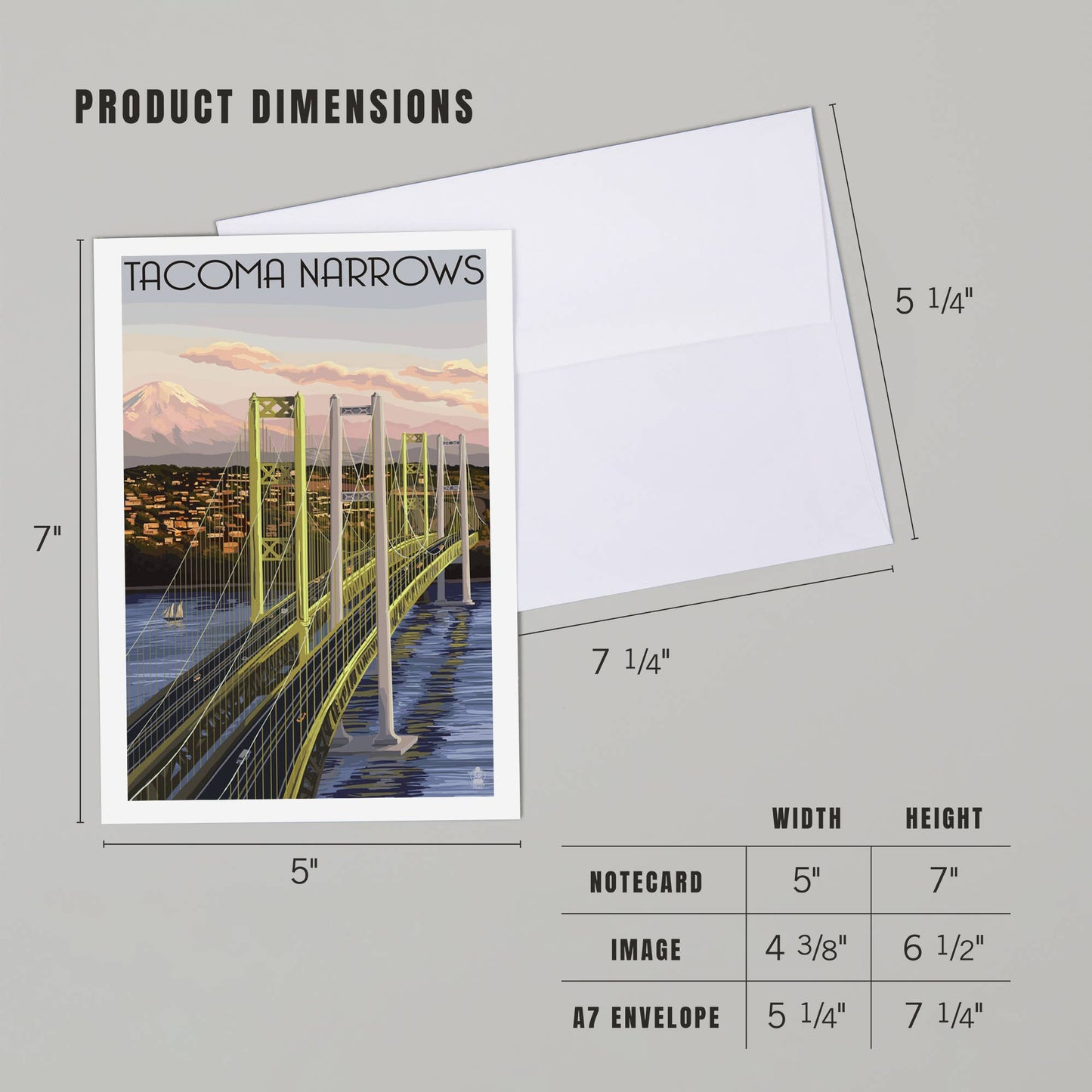 Tacoma Narrows Bridge Notecard