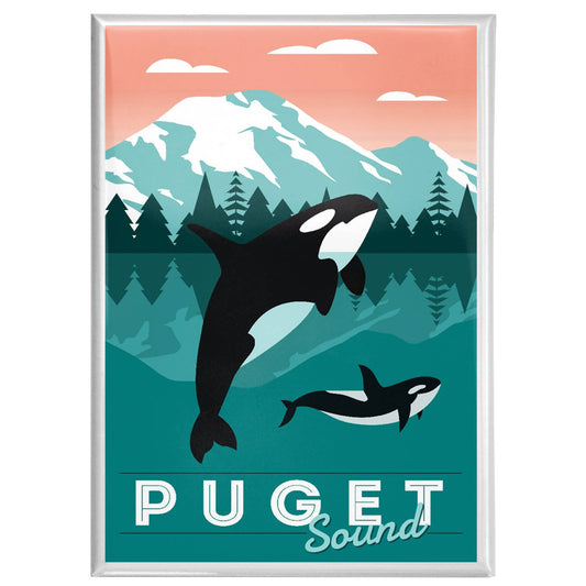 Puget Sound, Orca Whale & Calf: Magnet