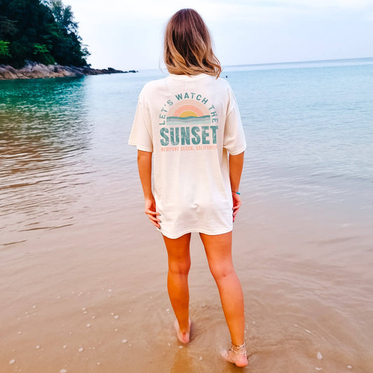 CUSTOM LET'S WATCH THE SUNSET TEE | BACK & FRONT PRINT