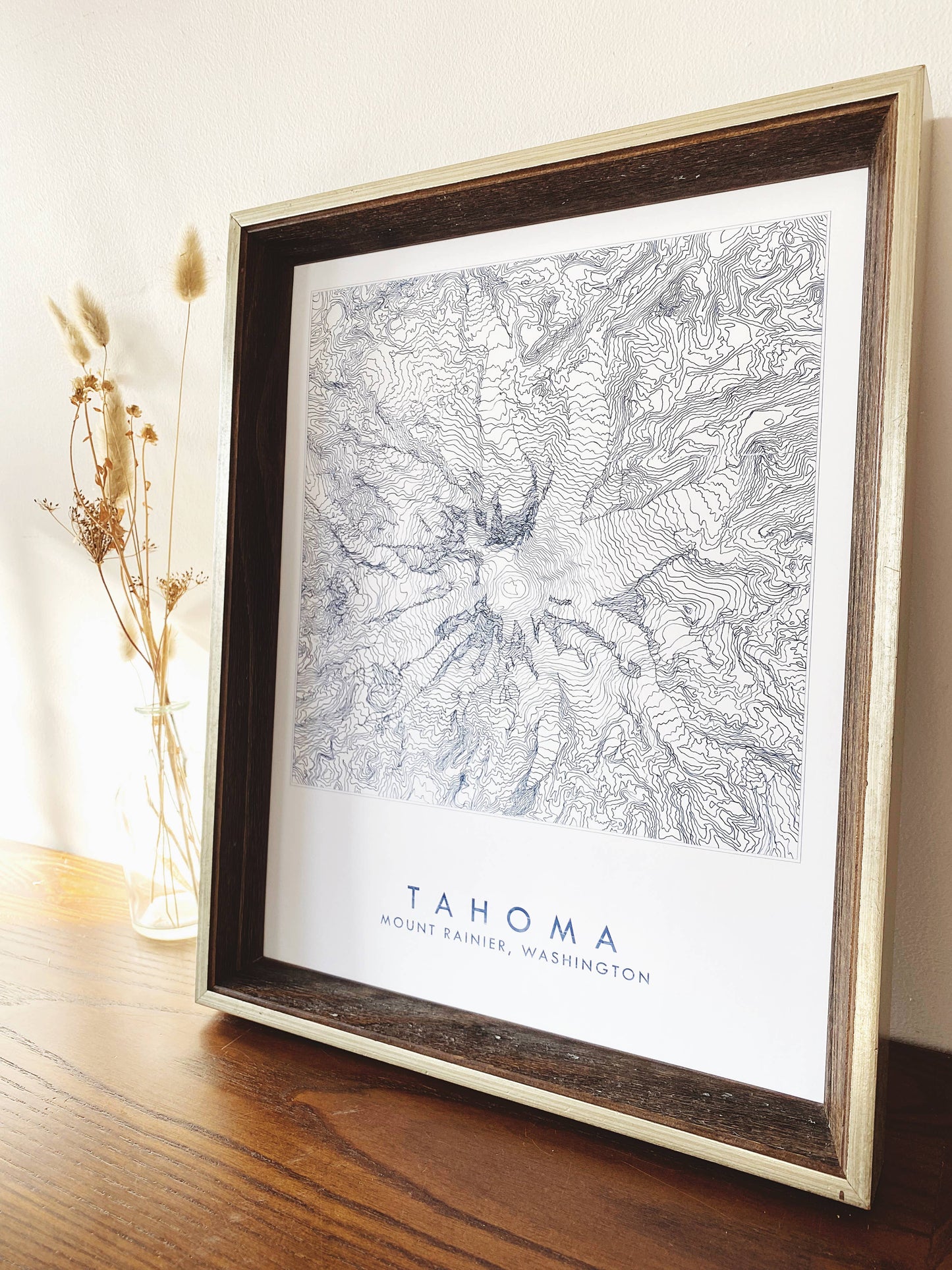 Mount Rainier TAHOMA Topo Lines Map ART PRINT: 11 x 14, MOUNT RAINIER