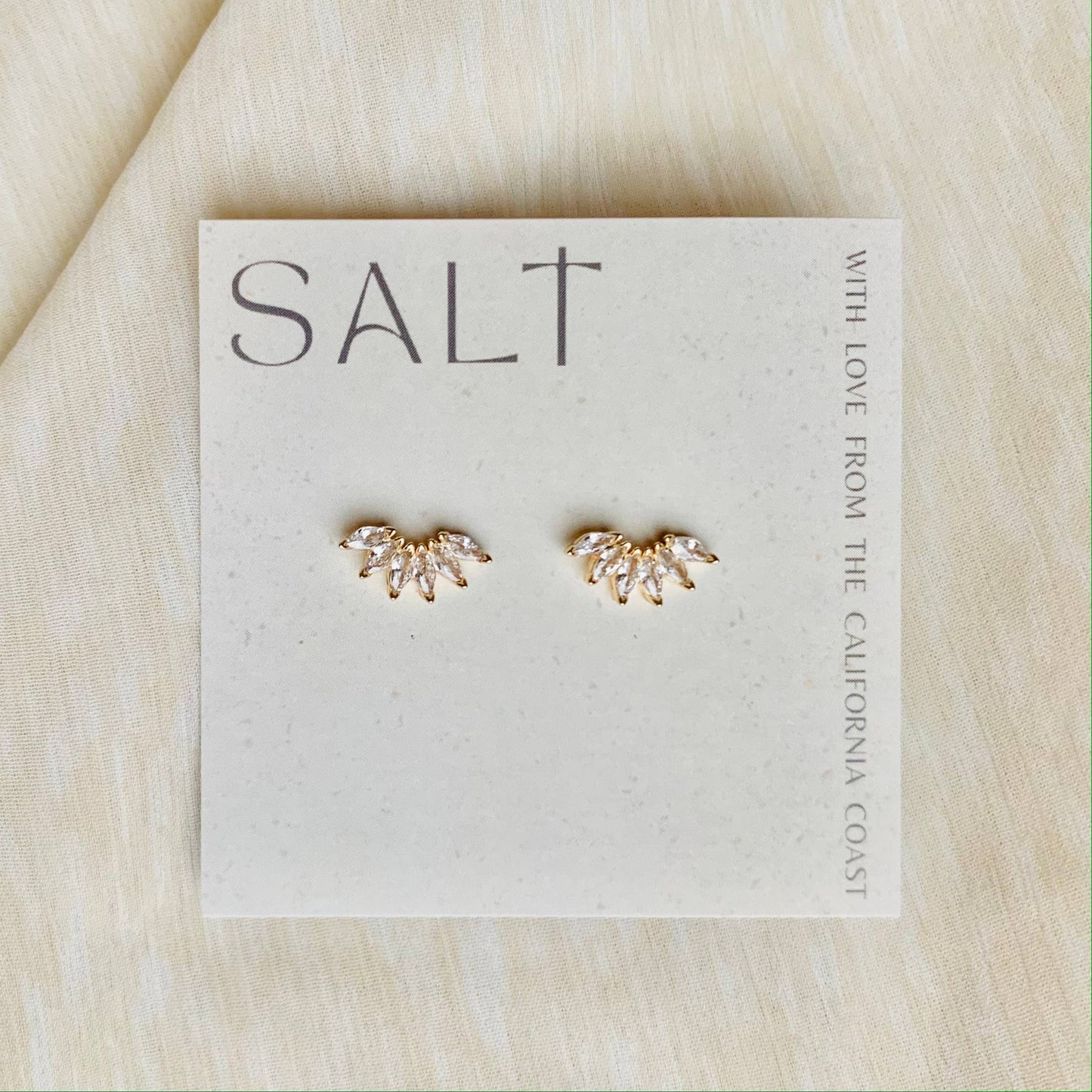 FAN GIRL | crystal stud earrings | marquise diamond studs