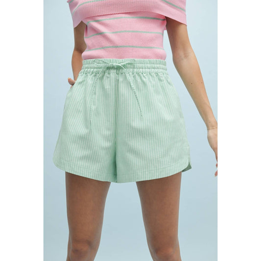 STRIPED DOLPHIN HEM SHORTS / WL24-9815: PUNCH/WHITE, L