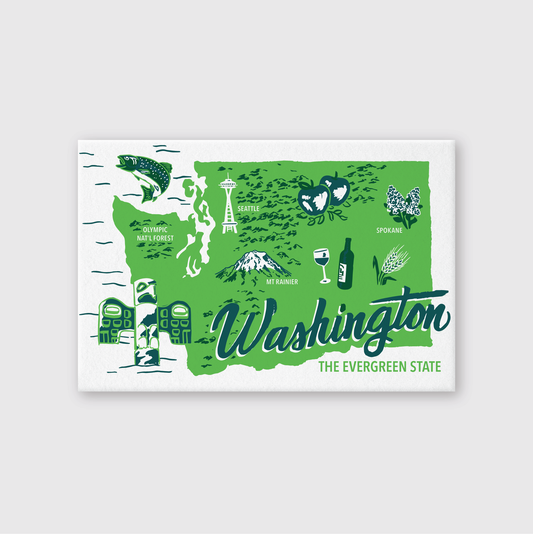 Evergreen WA Map Postcard: 4"x6"