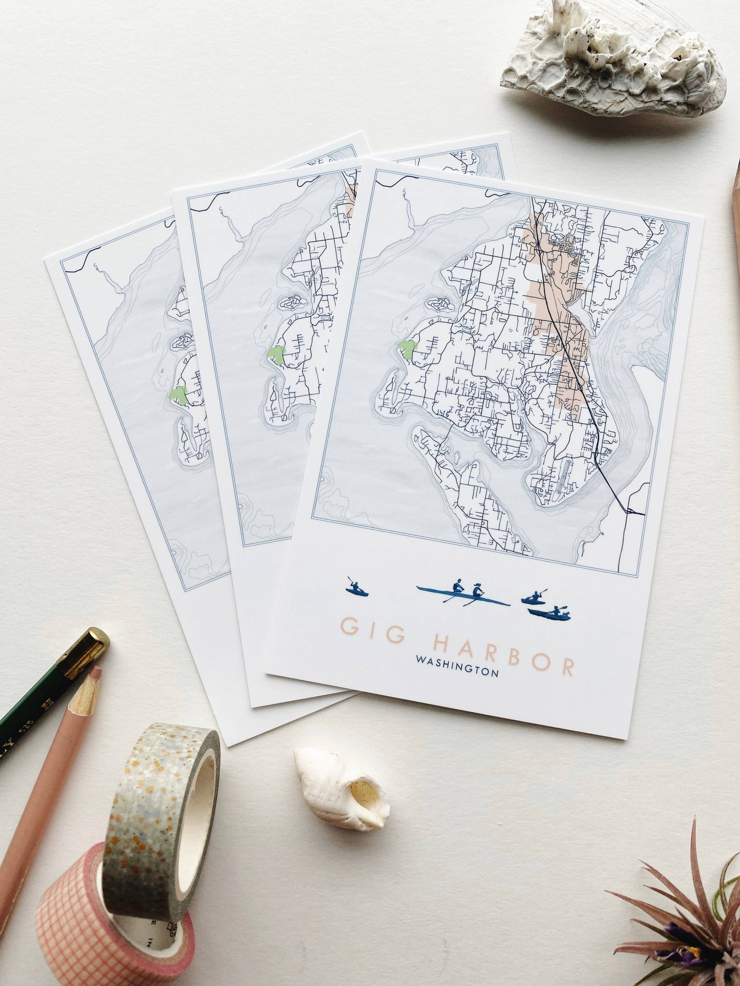 Gig Harbor Washington Topo Map - Standard Postcard