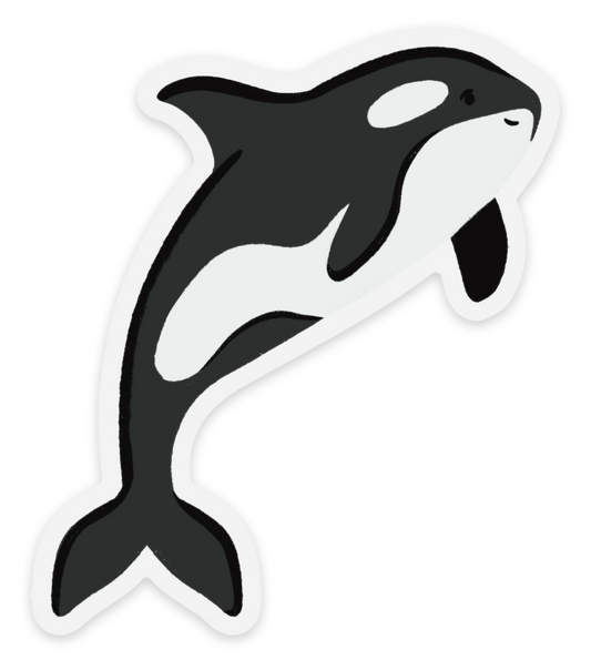 Clear Orca Sticker 2.78×3.2in