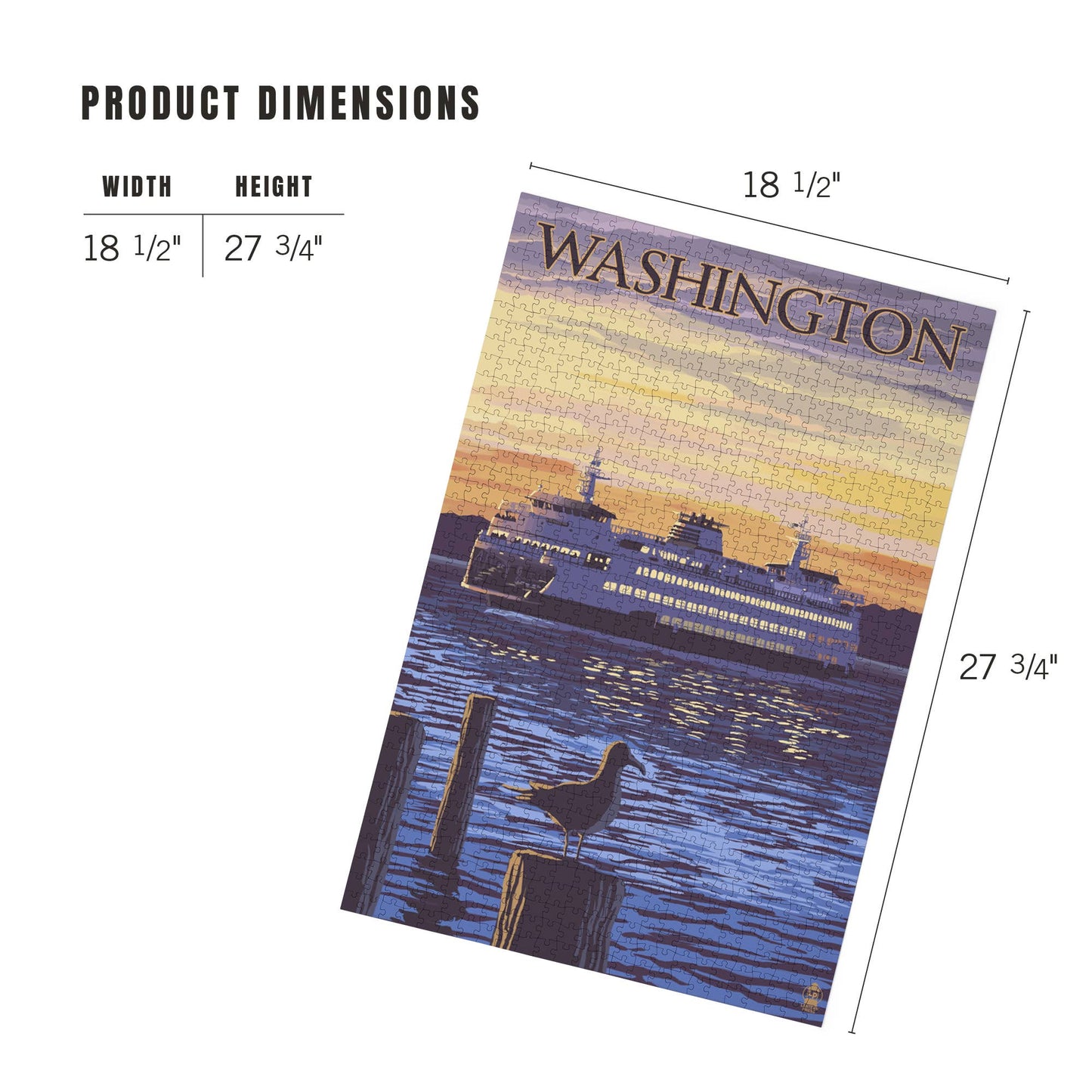 1000 PIECE PUZZLE Washington, Ferry Sunset & Gull