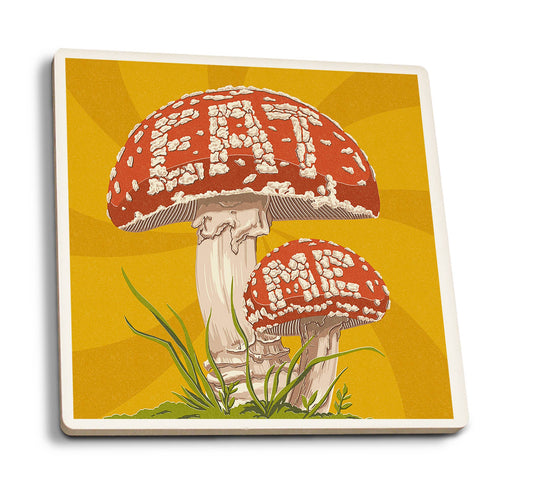 CERAMIC COASTER Eat Me Mushroom