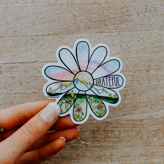 Flower Mountains (Grateful) Vinyl Sticker