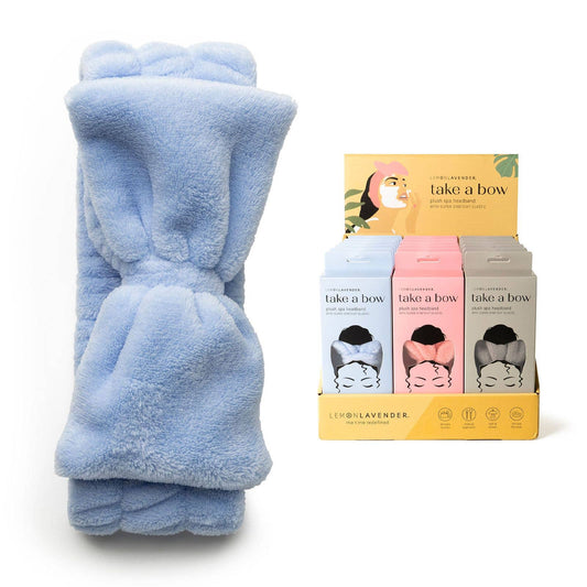 Bow Ultra Plush Spa Headband Lemon Lavender Take a