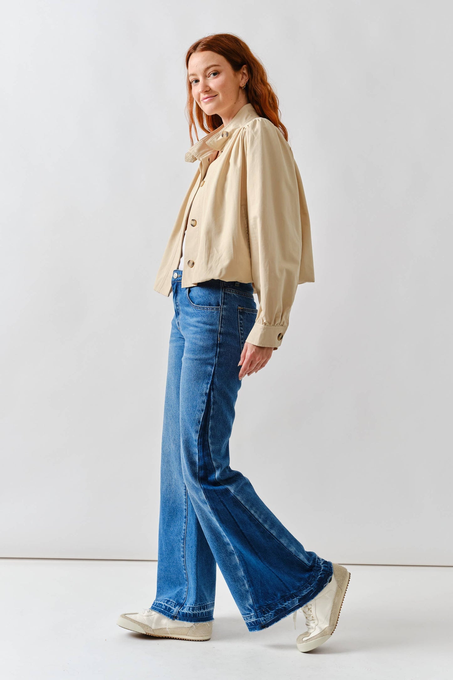 MAJ3308 SHORT BALLON TRENCH JACKET