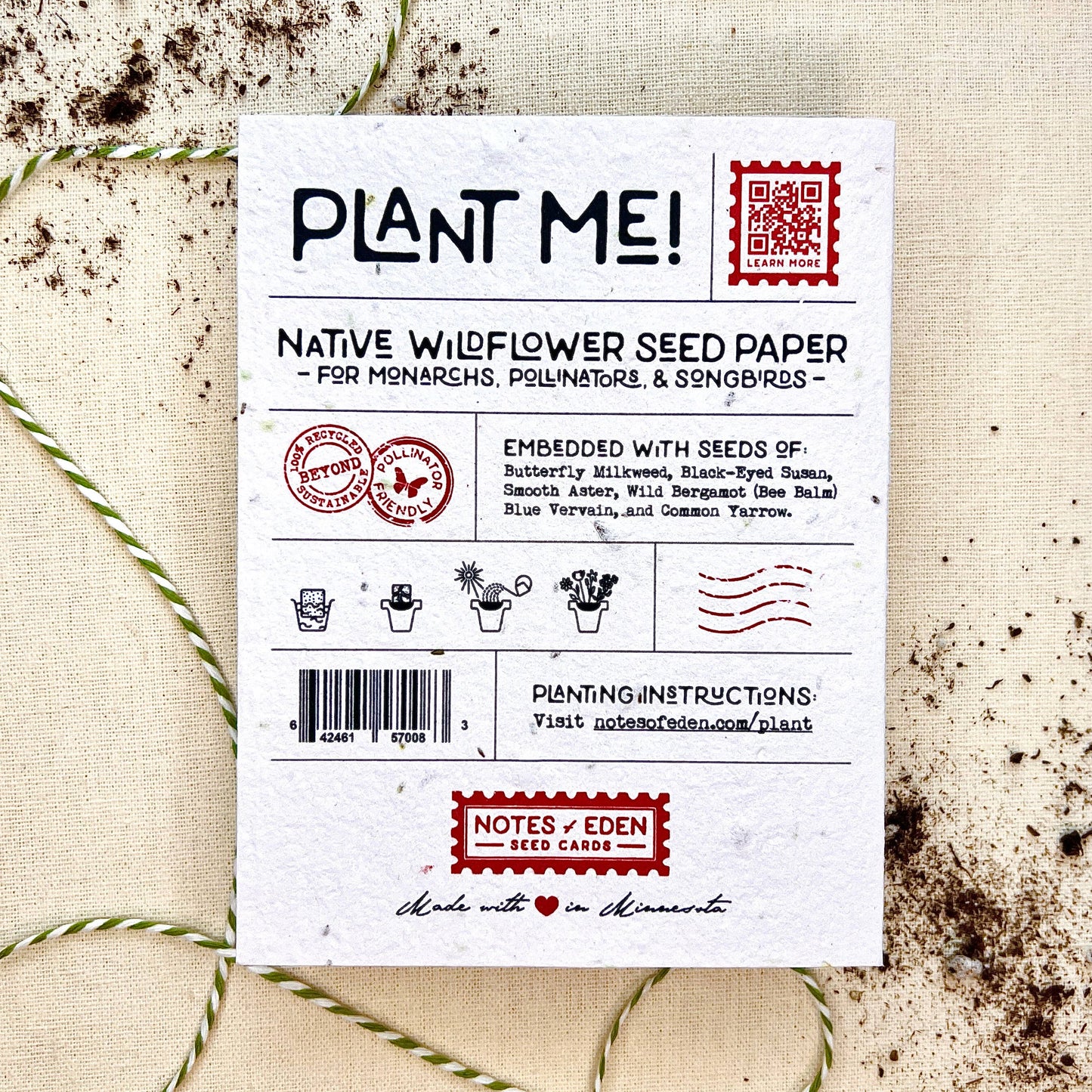 Seeds & Sunshine Plantable NATIVE Wildflower Seed Card