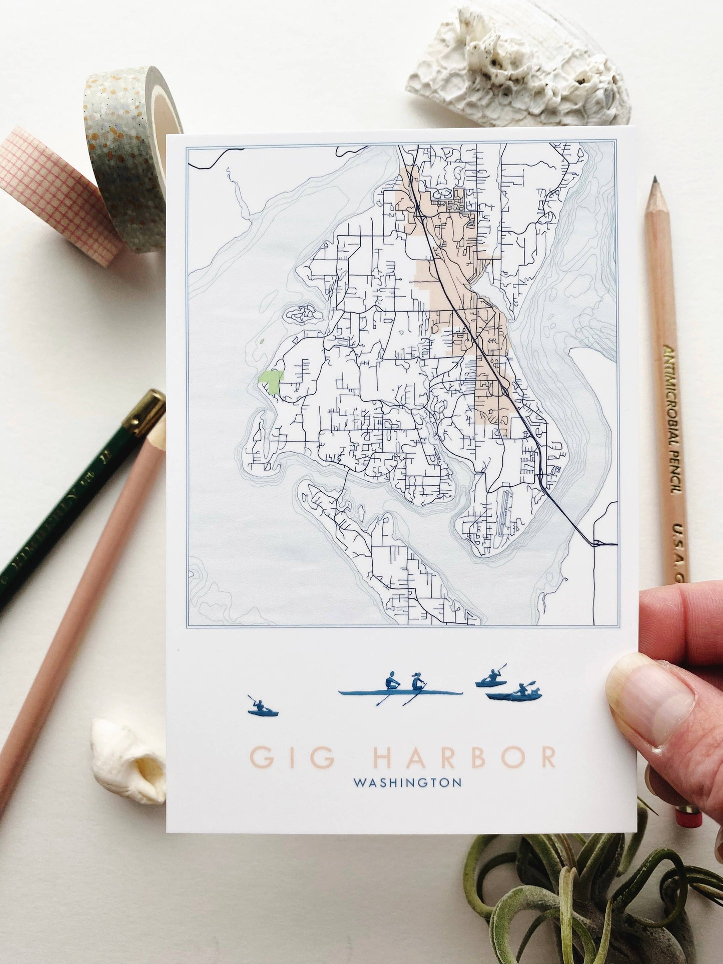 Gig Harbor Washington Topo Map - Standard Postcard