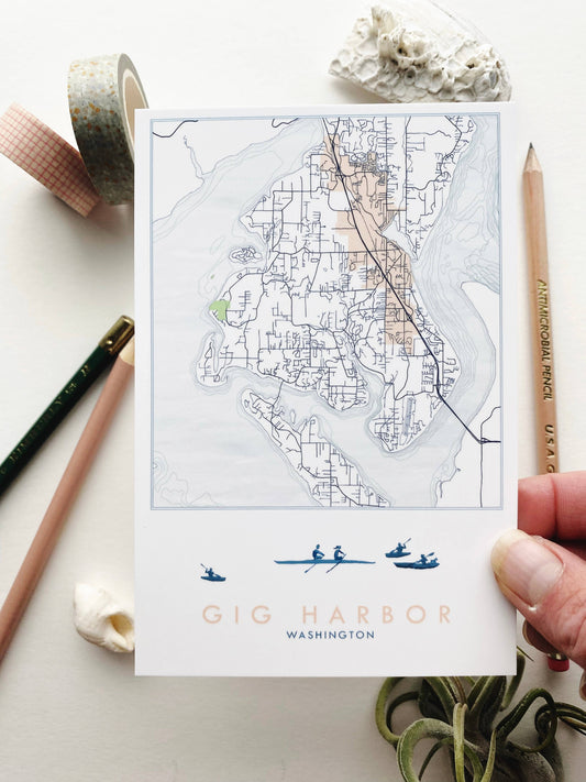 Gig Harbor Washington Topo Map - Standard Postcard