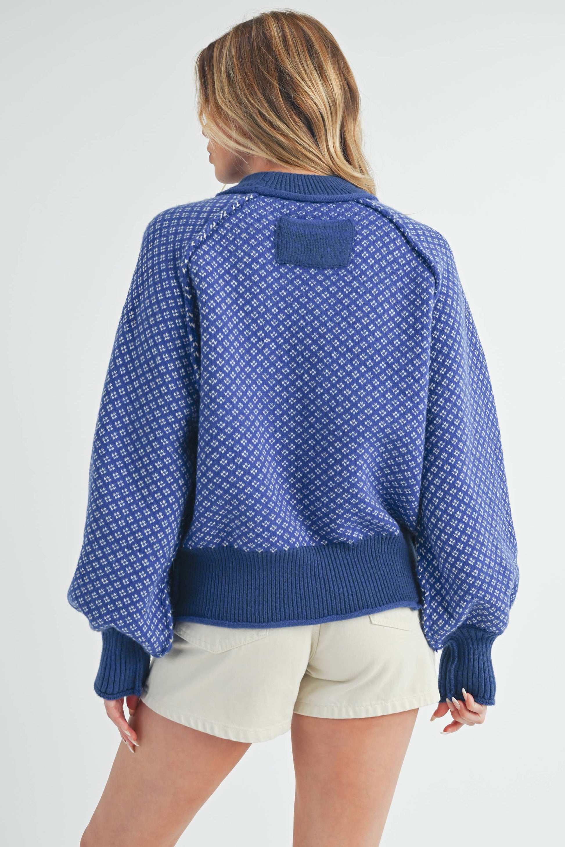 3163EK Echo Sweater : Blue, Contemporary, M