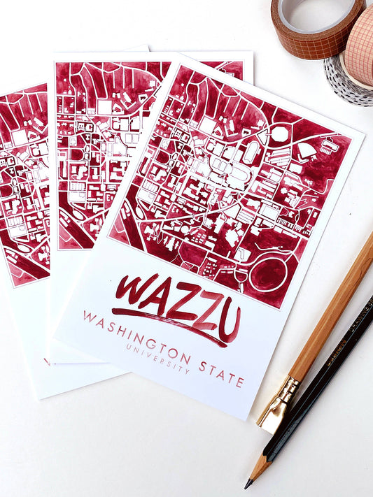 WSU Campus Map Postcard