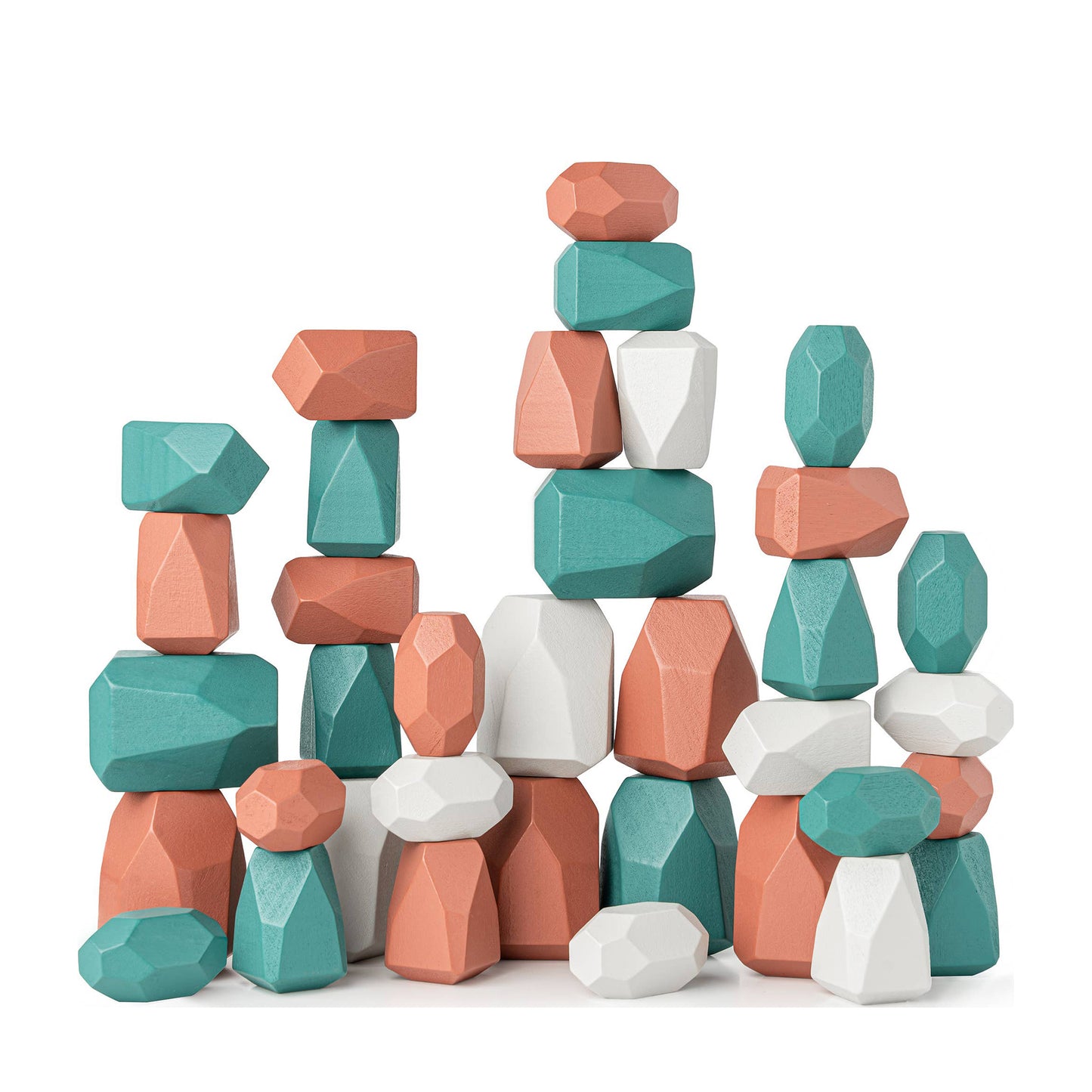 36-pc Wooden Stacking Rocks