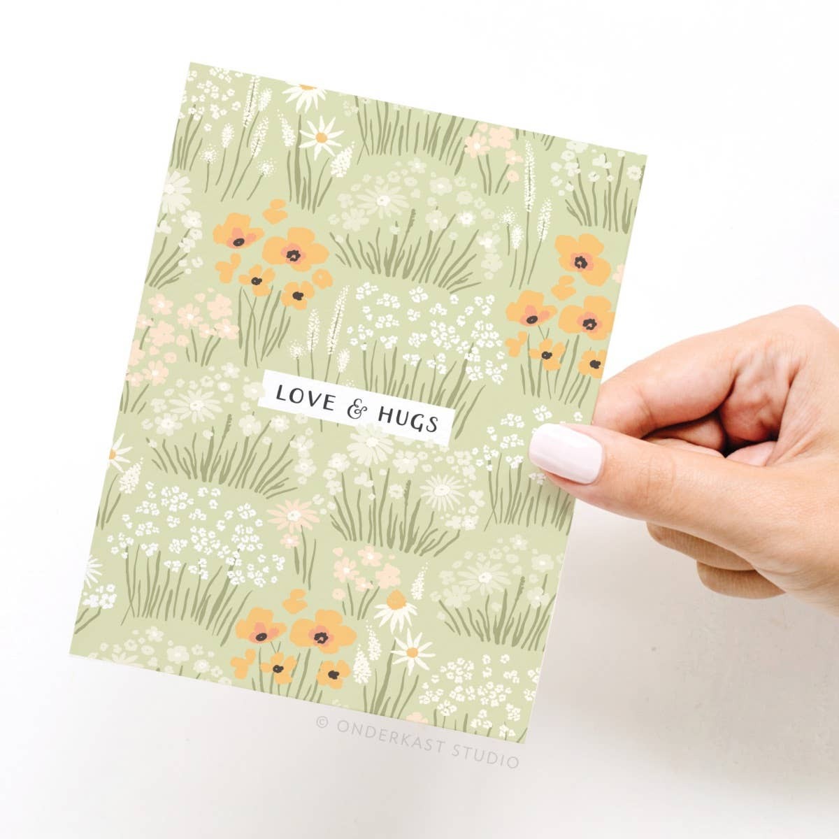 Love & Hugs Floral Greeting Card