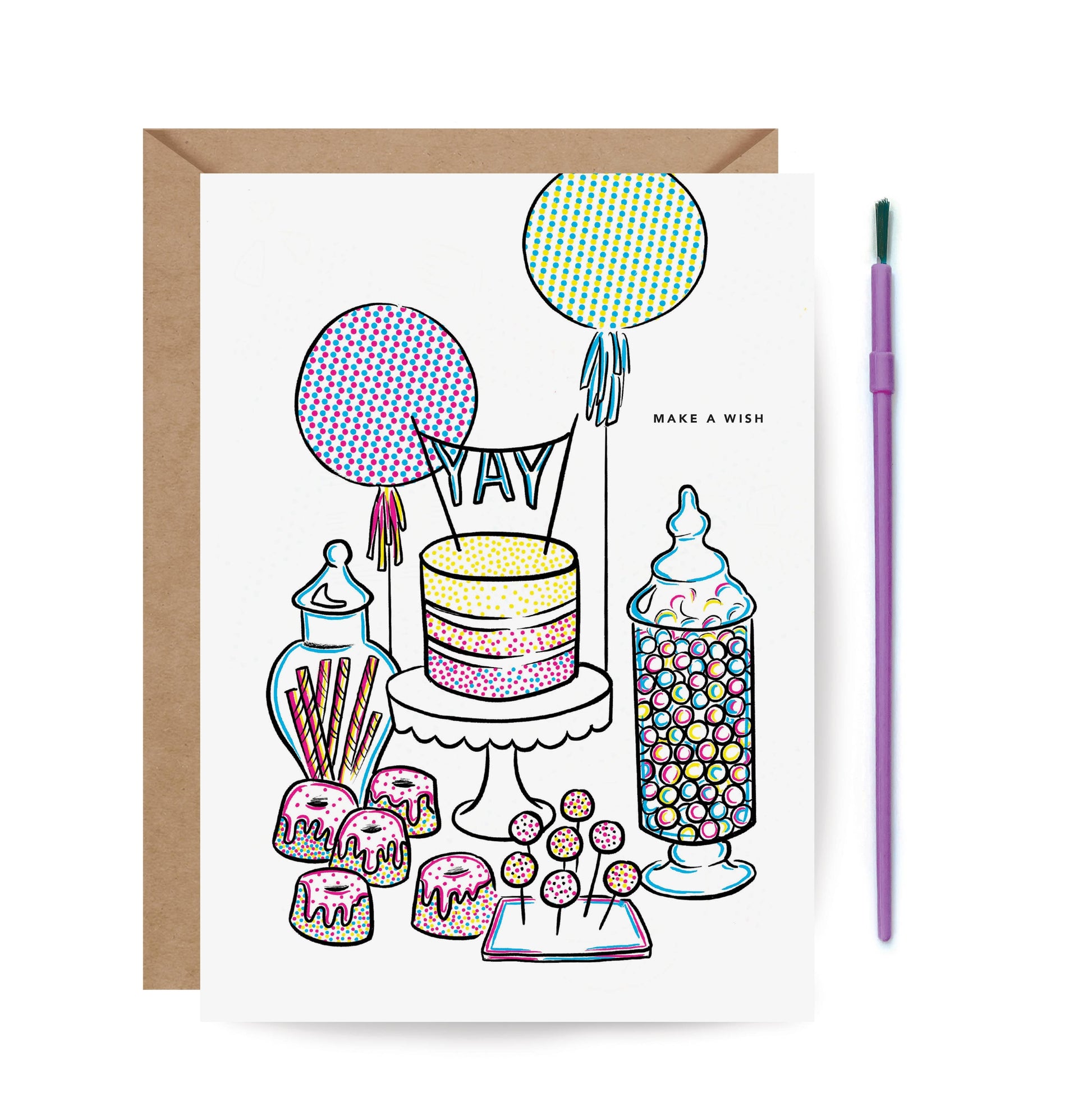 Paint With Water - Sweet Table - Birthday Card