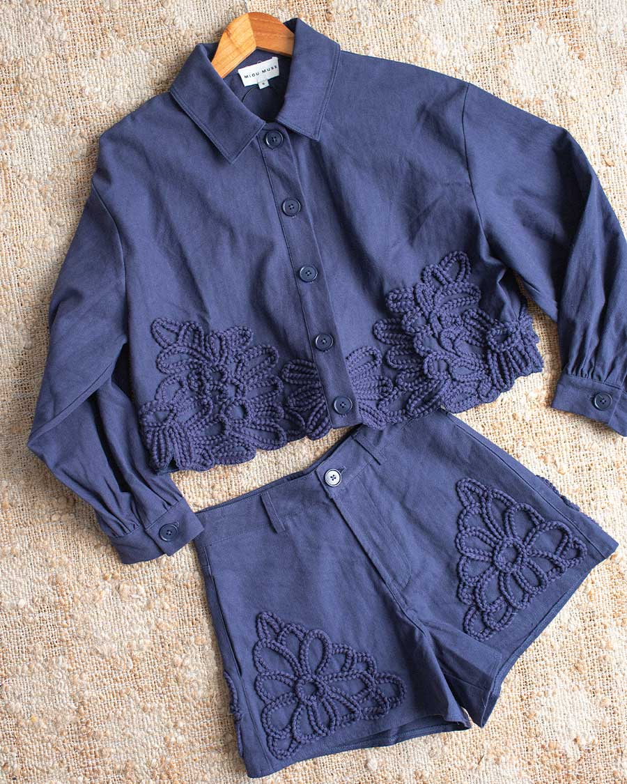 Floral Rope Embellishment Jacket
