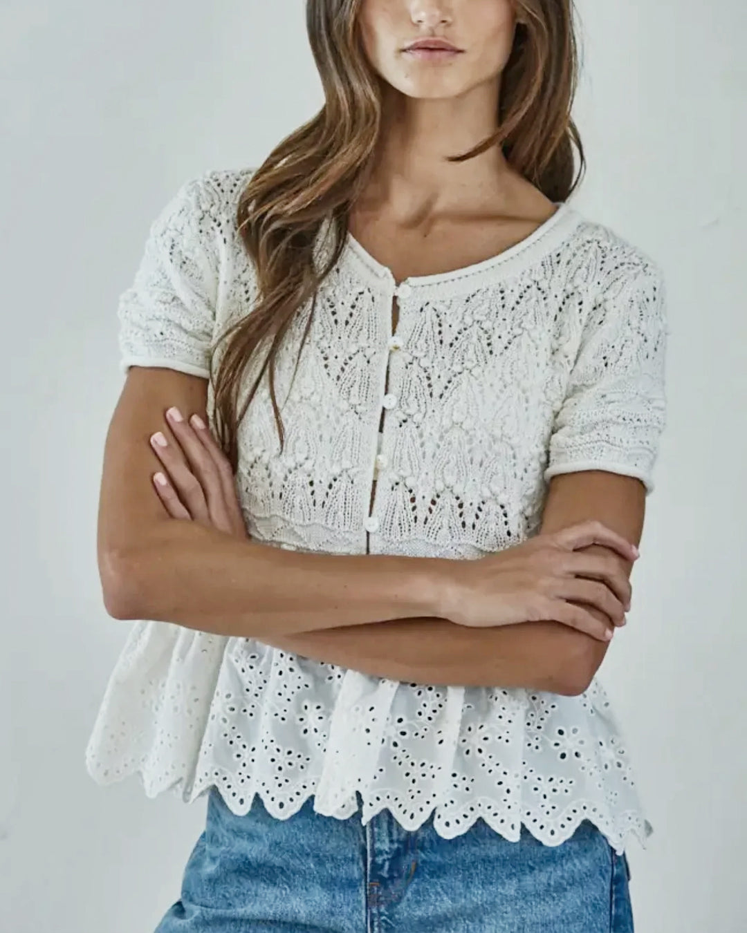Lace Peplum Top
