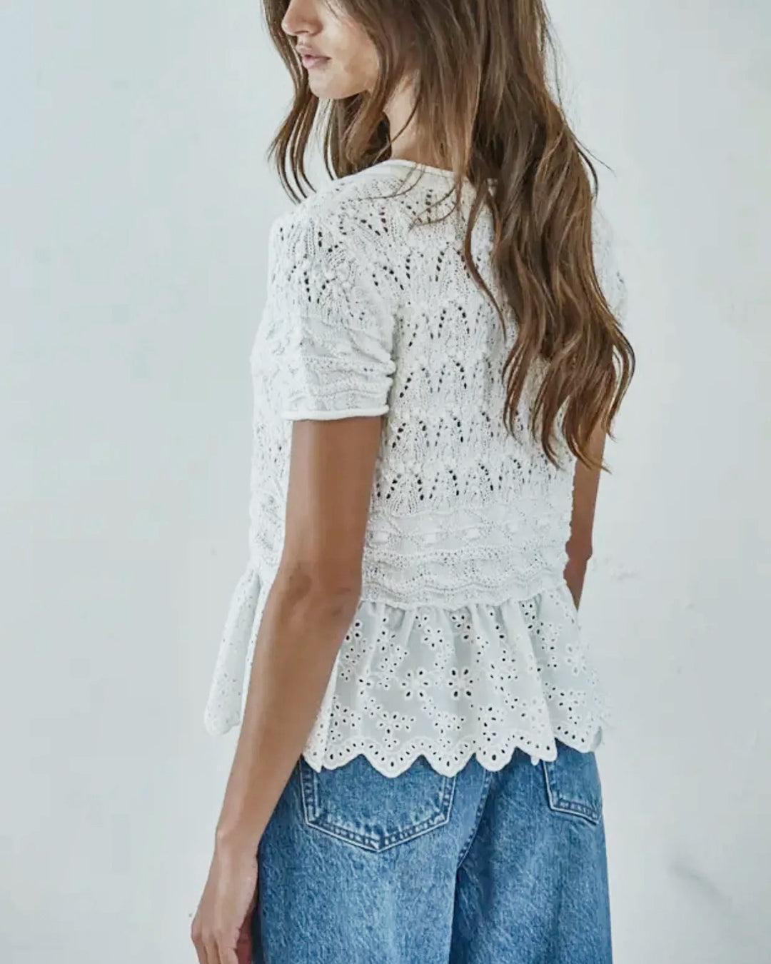 Lace Peplum Top
